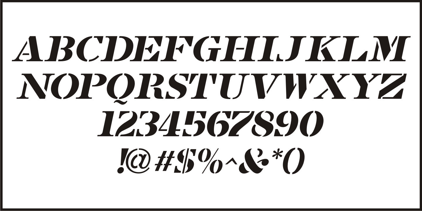 French Stencil Serif Font Poster #1