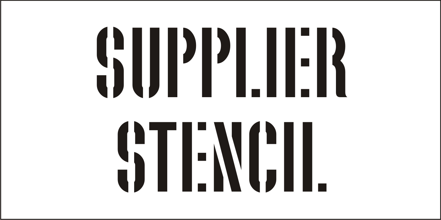Supplier Stencil Font Poster #2