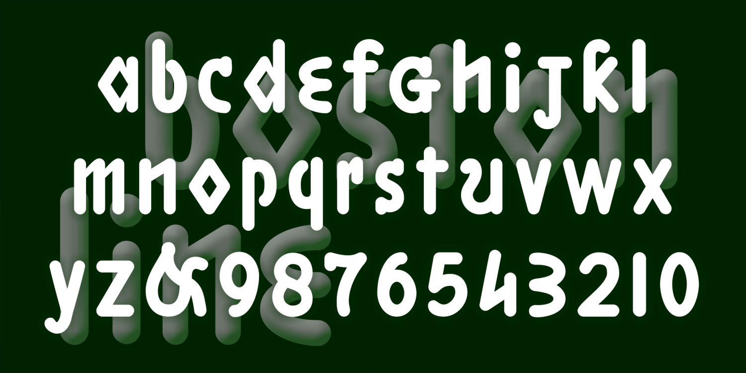 Boston & Philadelphia Line Font Poster #2