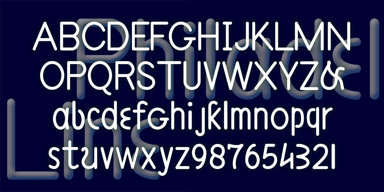 Boston & Philadelphia Line Font Poster #3