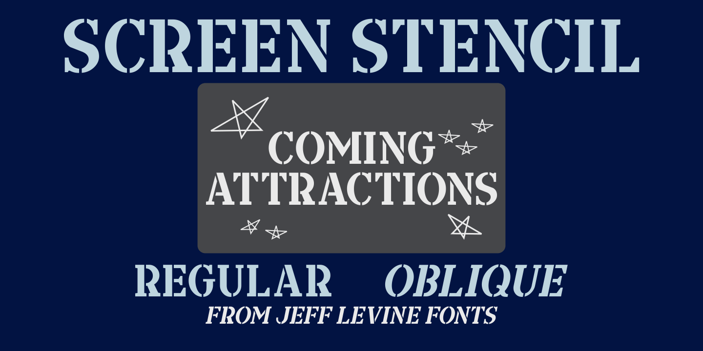 Screen Stencil Font Family Poster