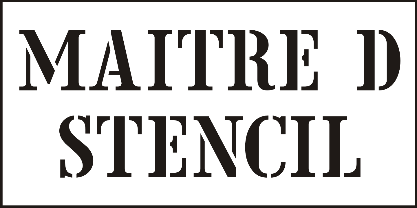Maitre d Stencil Font Poster #2