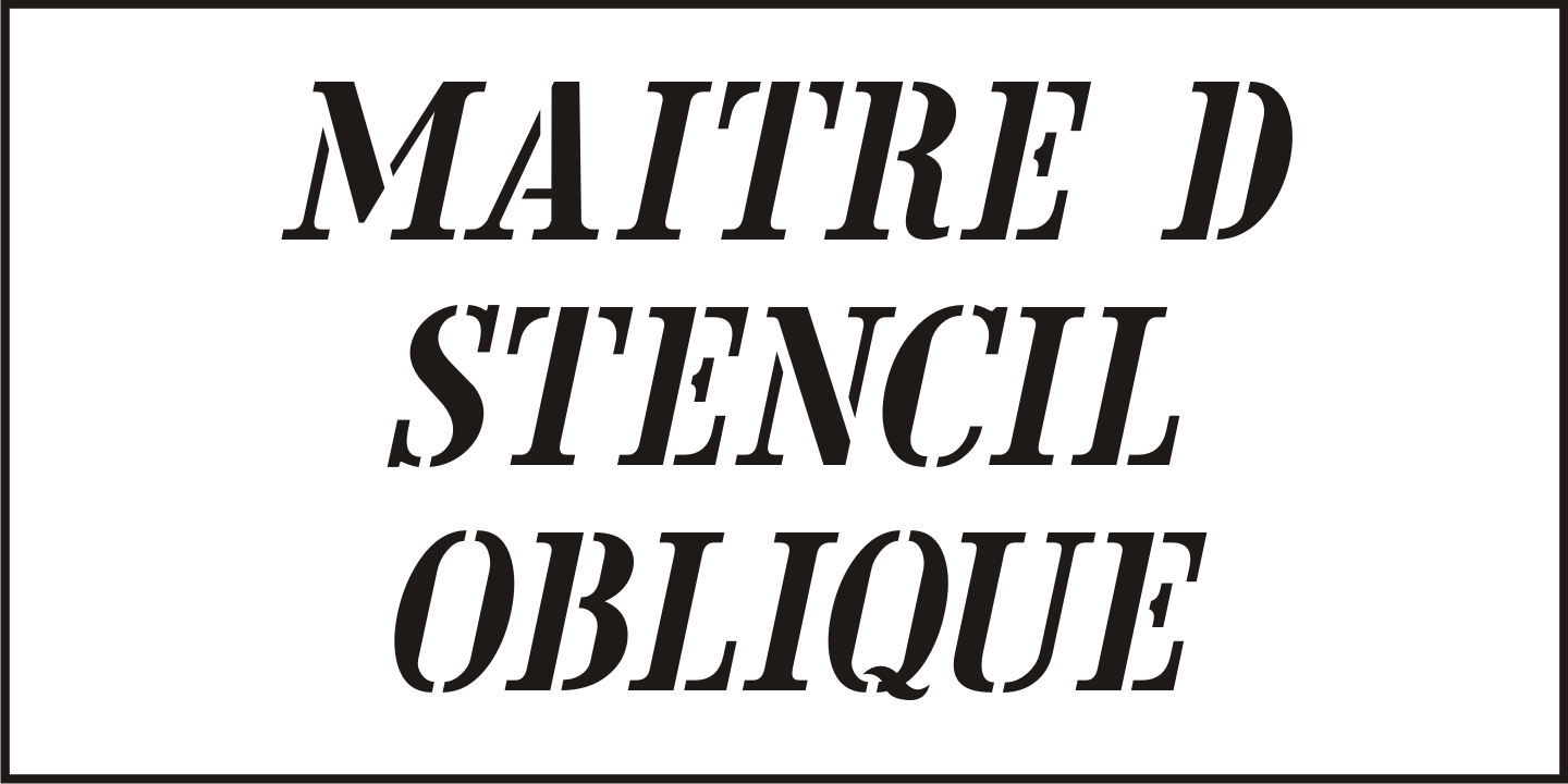 Maitre d Stencil Font Poster #4