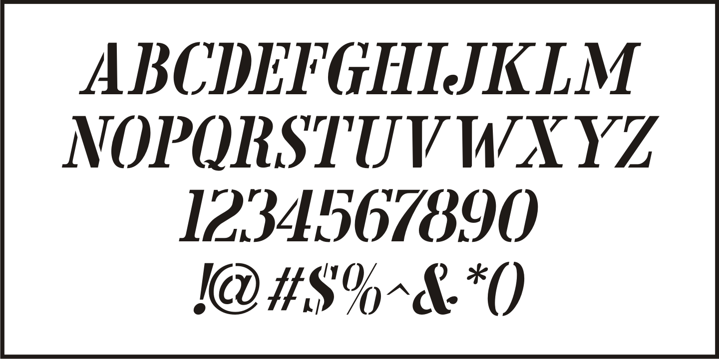 Maitre d Stencil Font Poster #5