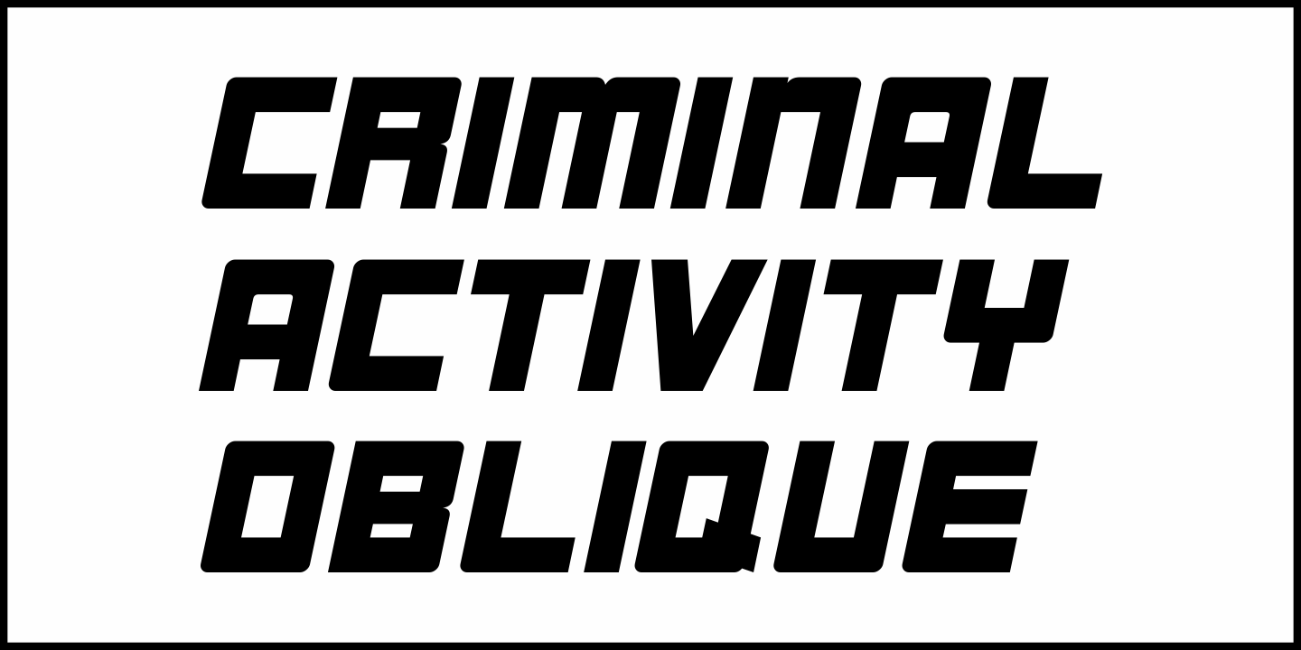 Criminal Activity Font Poster #1