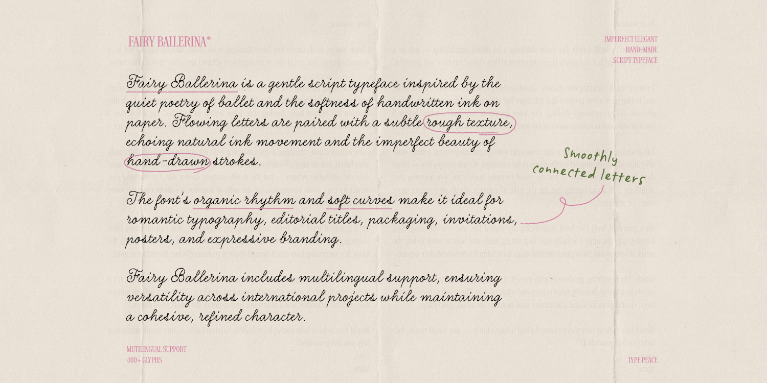 Fairy Ballerina Font Poster #3