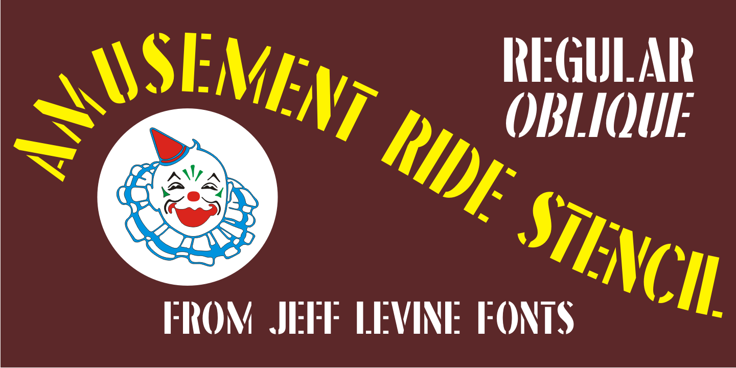 Amusement Ride Stencil Font Family Poster