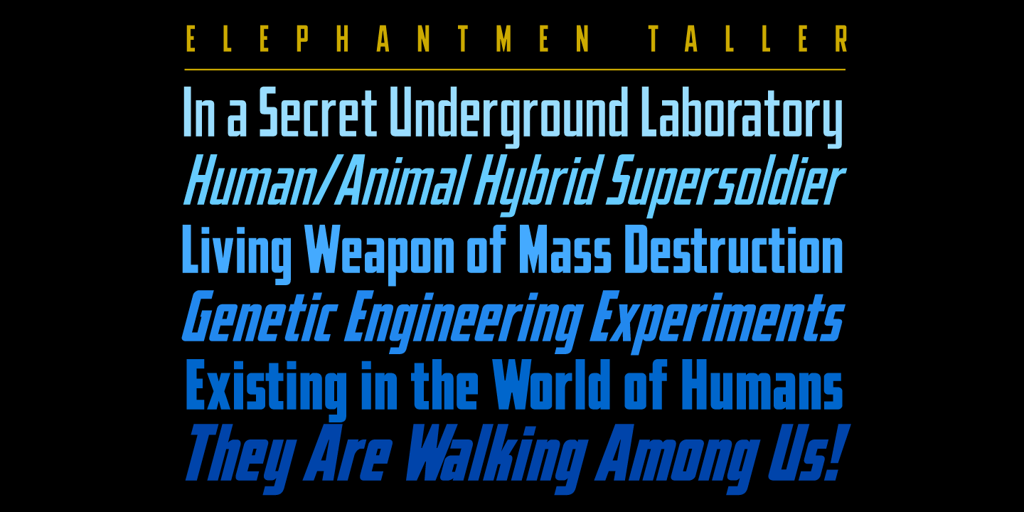 Elephantmen Greater & Taller Font Poster #1