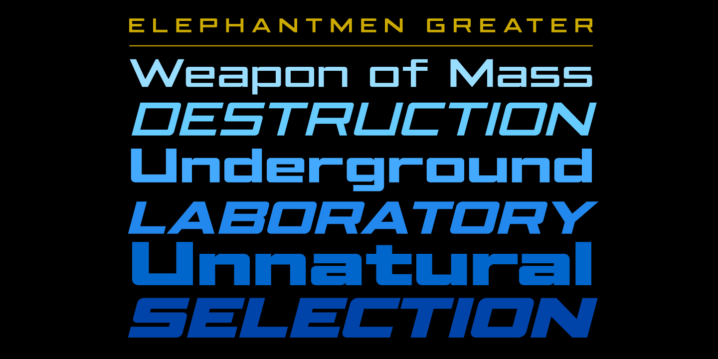 Elephantmen Greater & Taller Font Poster #1