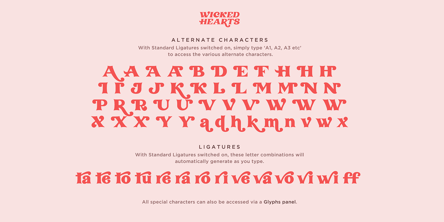 Wicked Hearts Font Poster #1