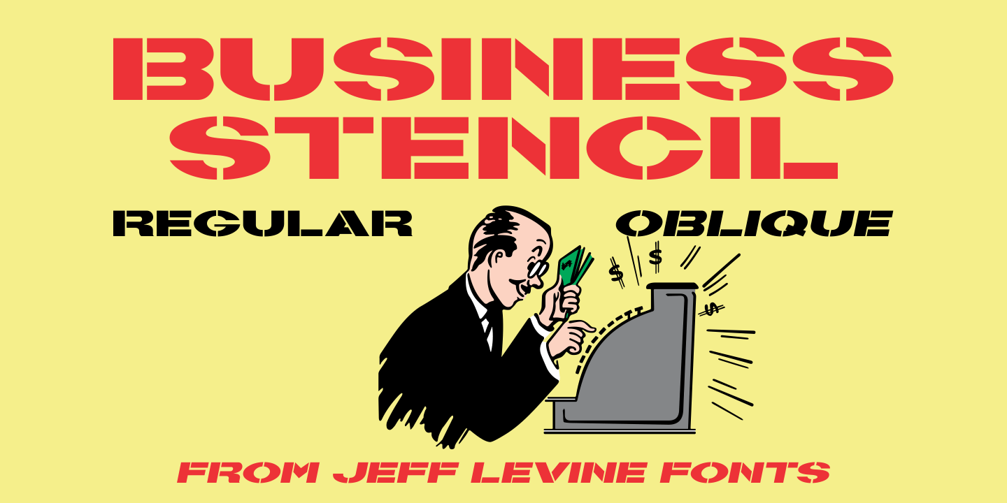 Business Stencil Font Poster #1