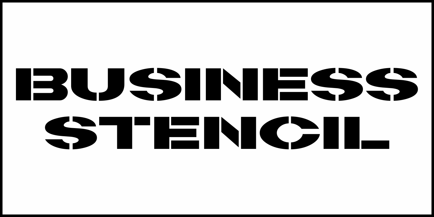 Business Stencil Font Poster #1