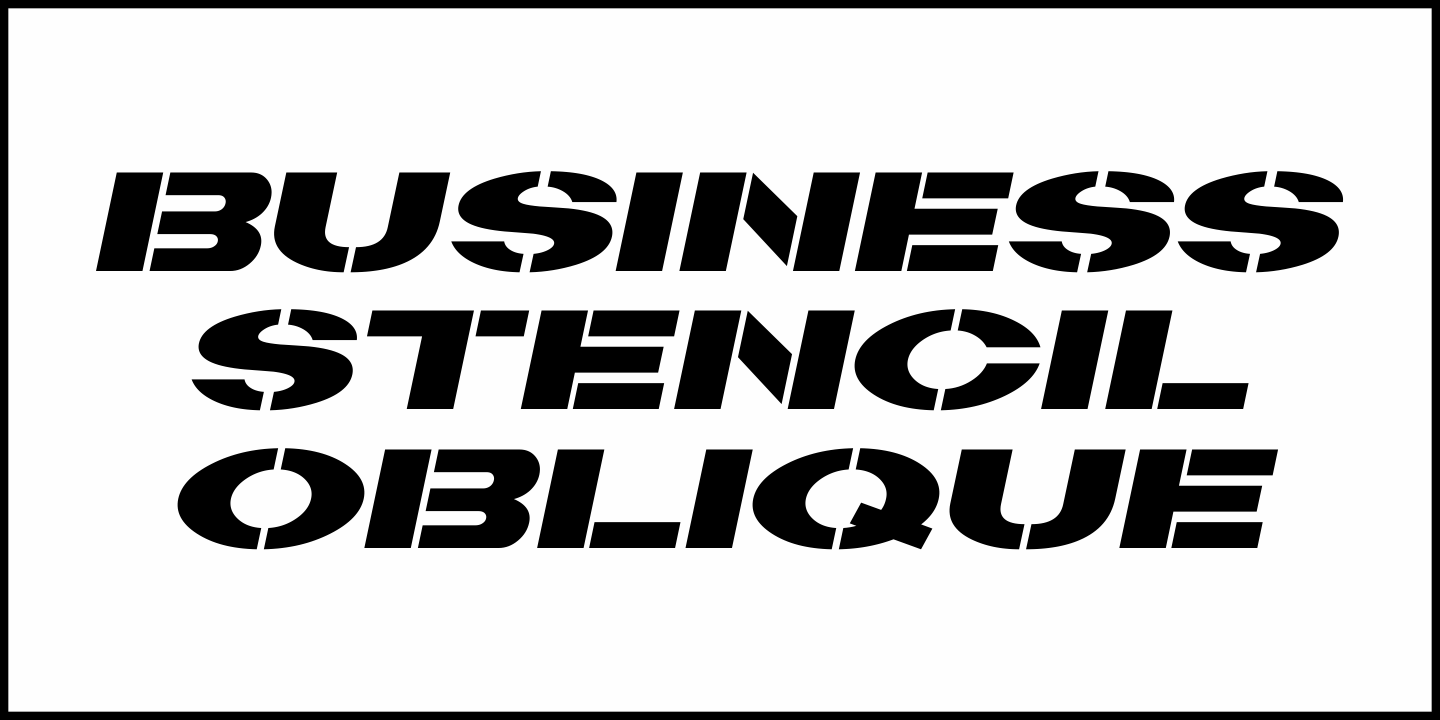 Business Stencil Font Poster #1