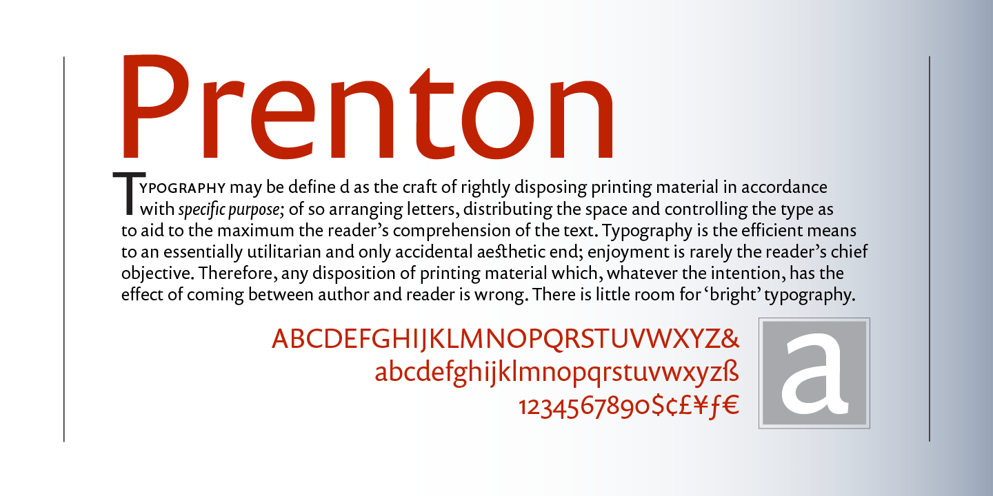 Prenton Regular & Italic Font Poster #1