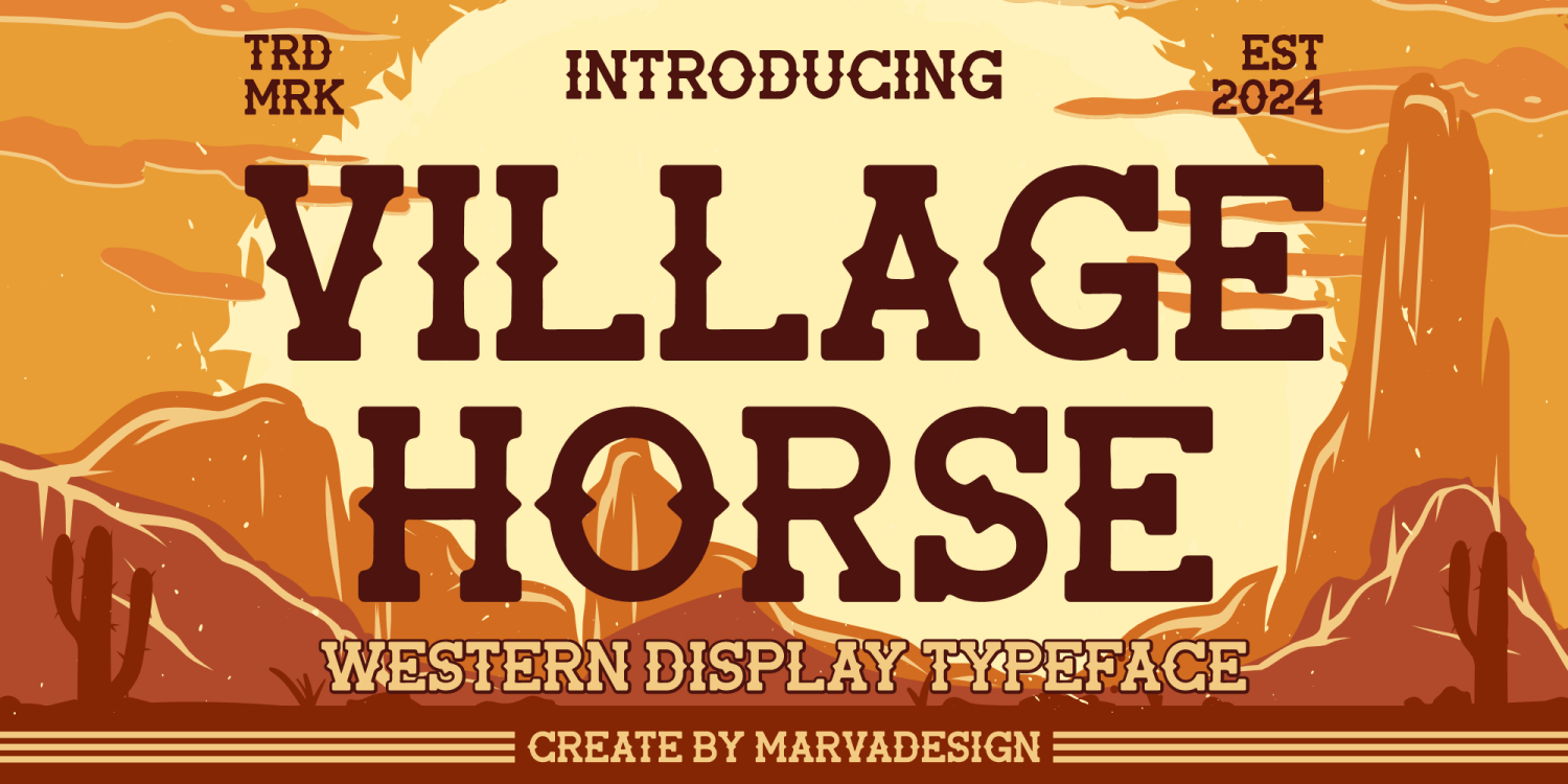 Village Horse Font Poster