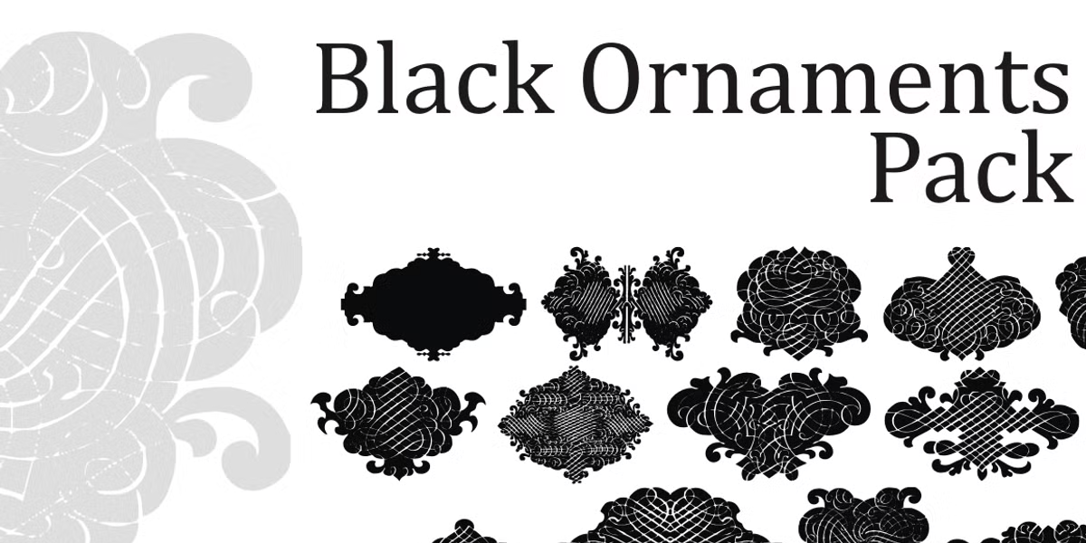 Black Ornaments Pack Font Family Poster