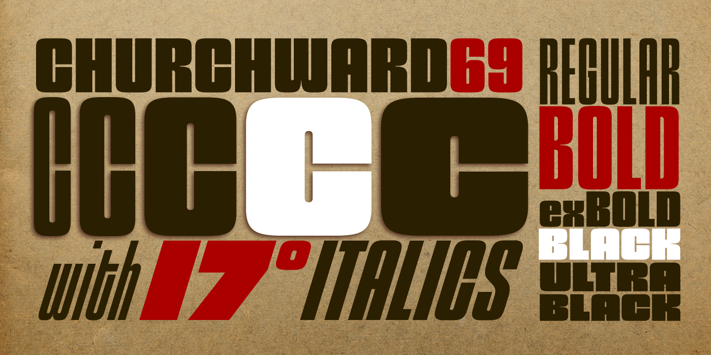 Churchward 69 Black Italic Font Poster #1