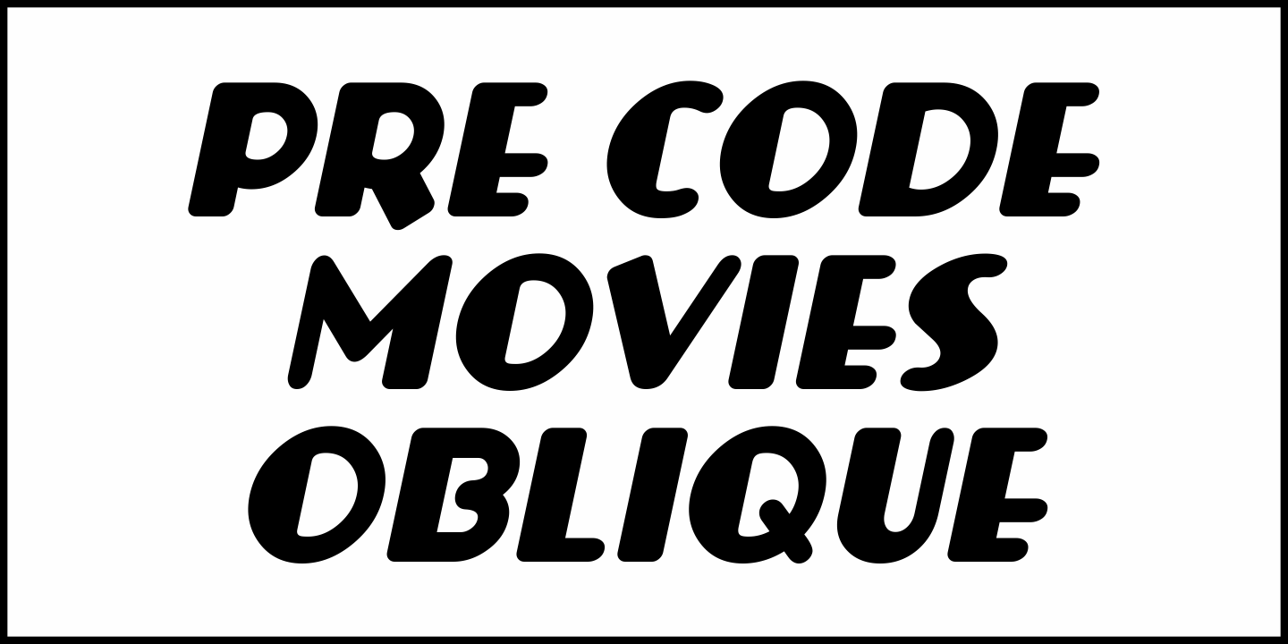 Pre Code Movies Font Poster #1