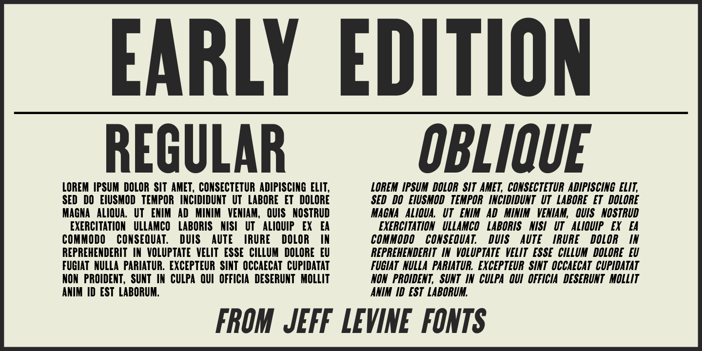 Early Edition Font Family Poster