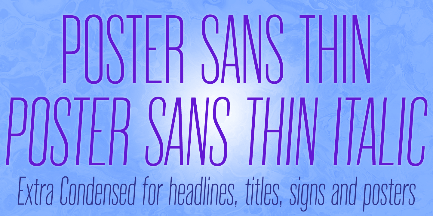 Poster Sans Thin Font Poster #1