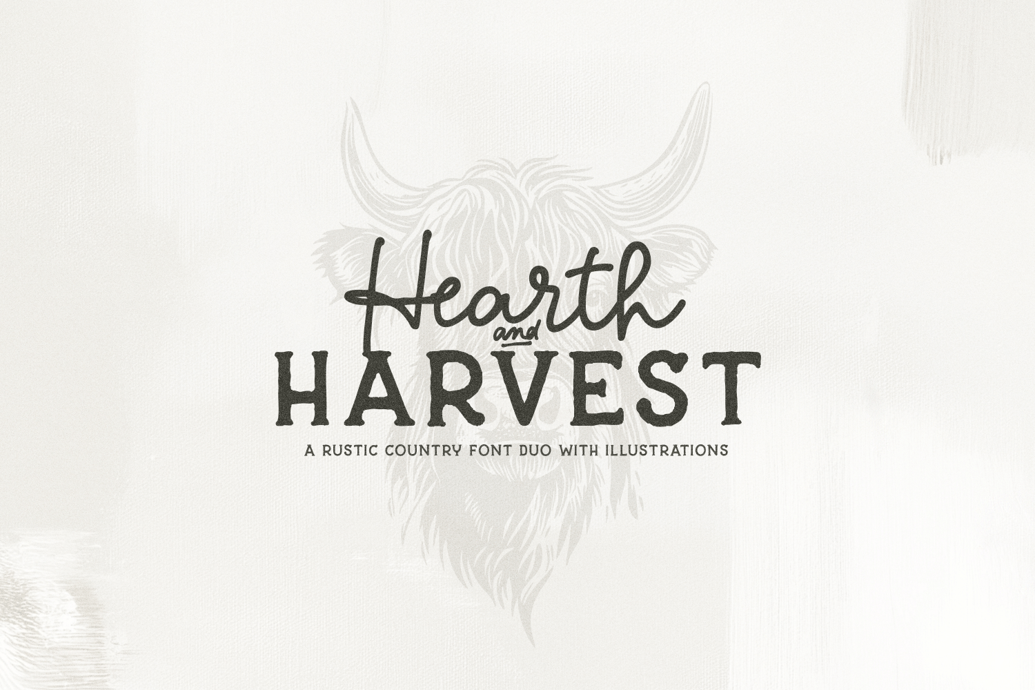 Hearth & Harvest Rustic Font Duo + Elements Poster
