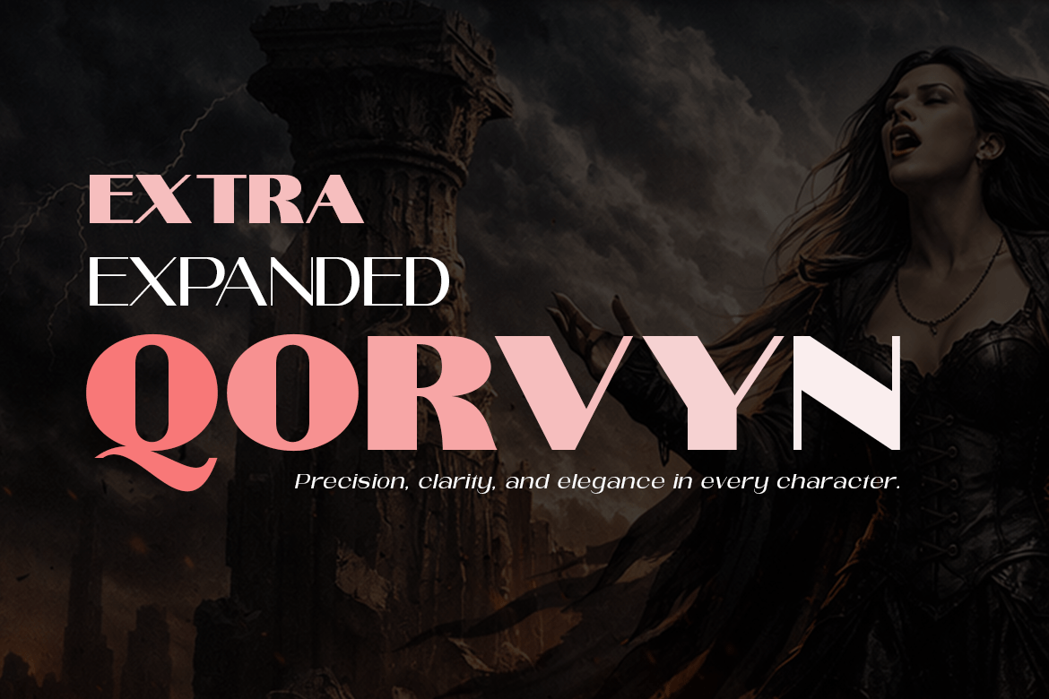 Qorvyn Extra Expanded Font Poster