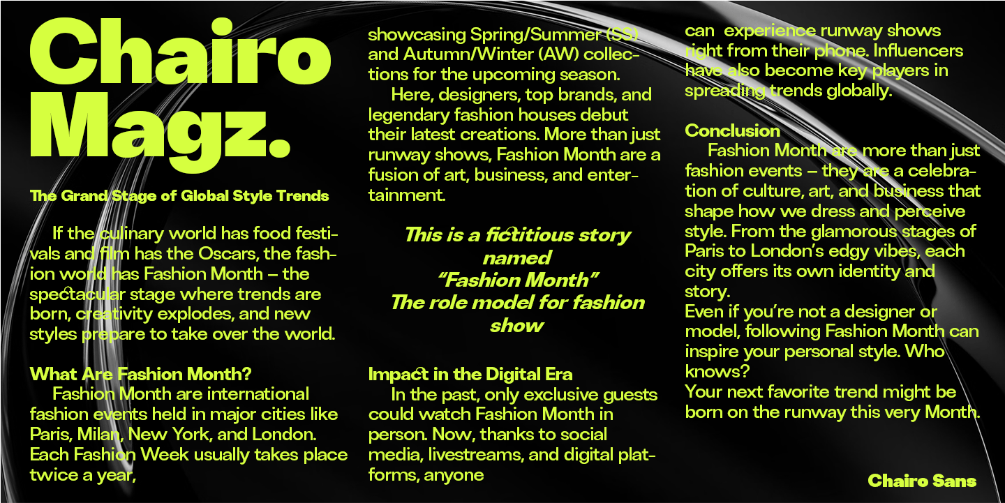 Chairo Sans Font Poster #1