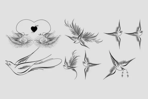 Calligraphic Birds Font Family Poster