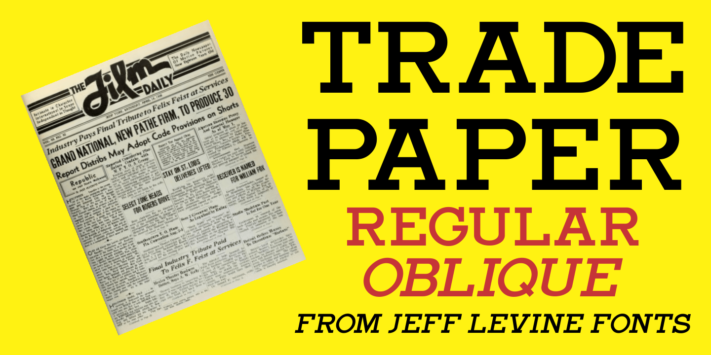 Trade Paper Font Family Poster