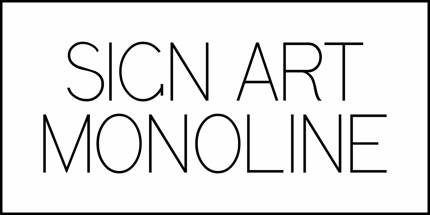 Sign Art Monoline Font Poster #2