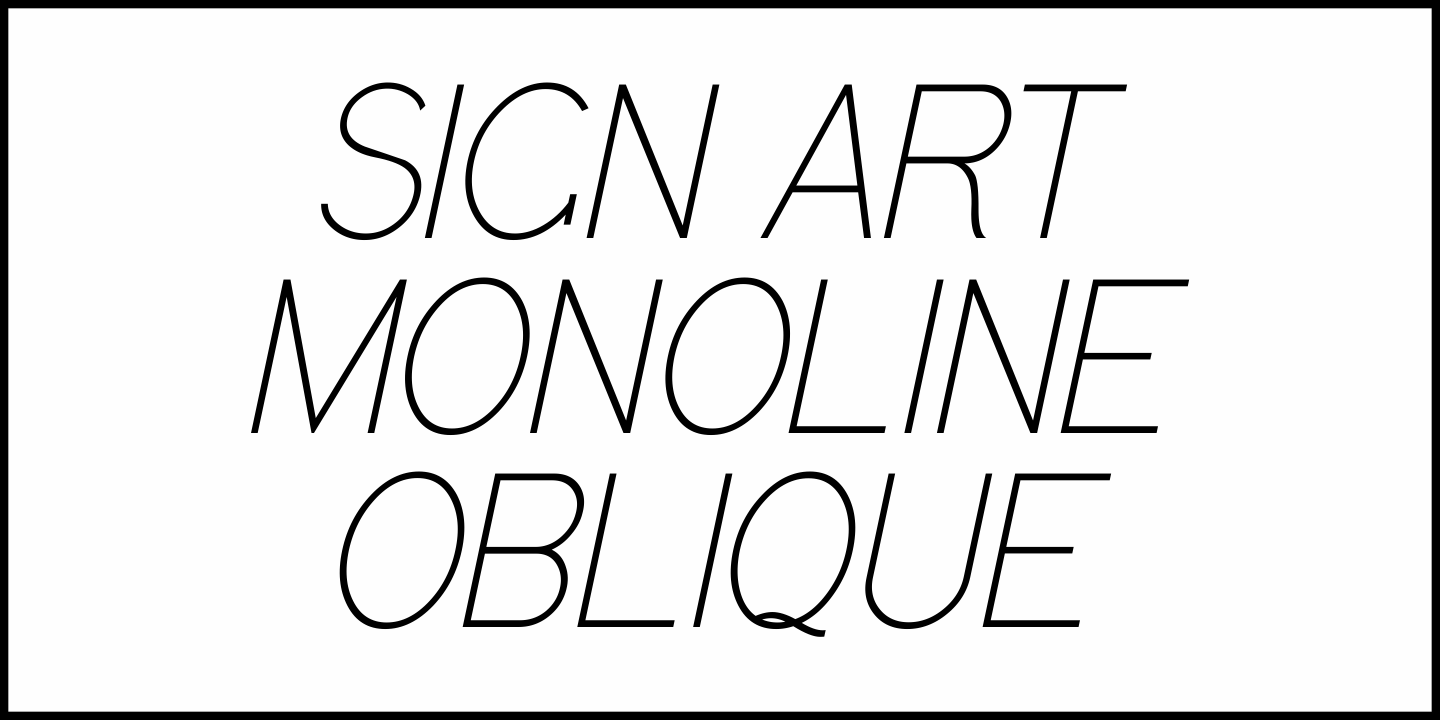 Sign Art Monoline Font Poster #4