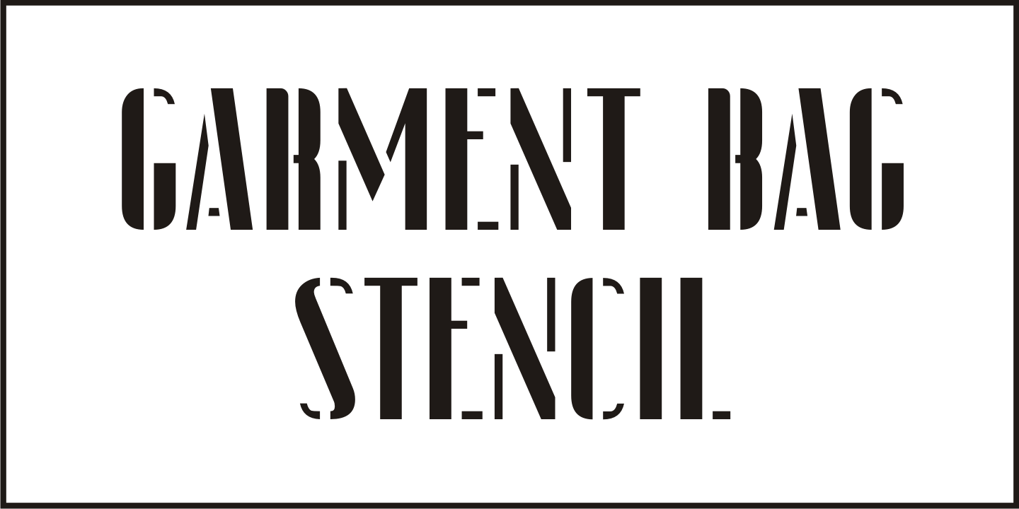 Garment Bag Stencil Font Poster #1
