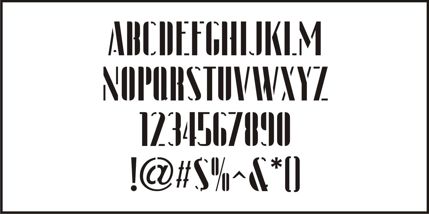 Garment Bag Stencil Font Poster #1