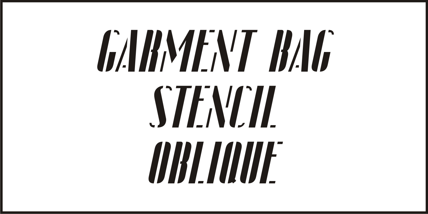 Garment Bag Stencil Font Poster #1
