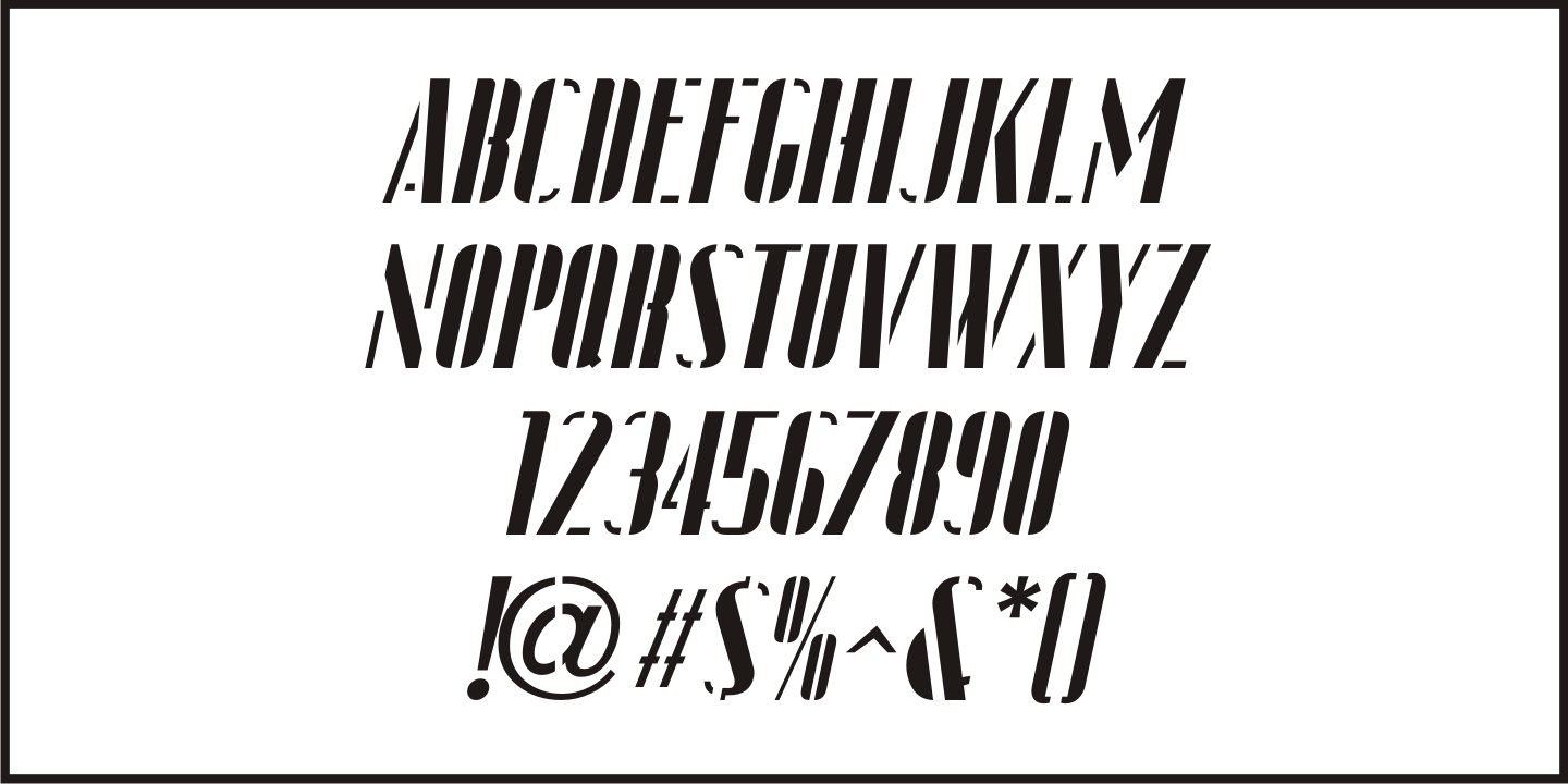 Garment Bag Stencil Font Poster #1