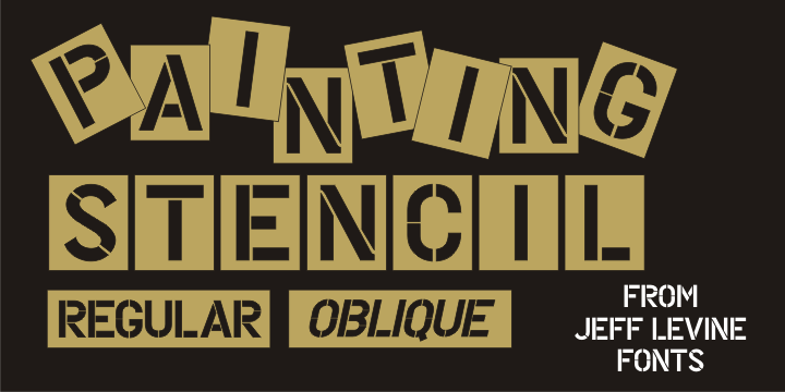 Painting Stencil Font Family Poster
