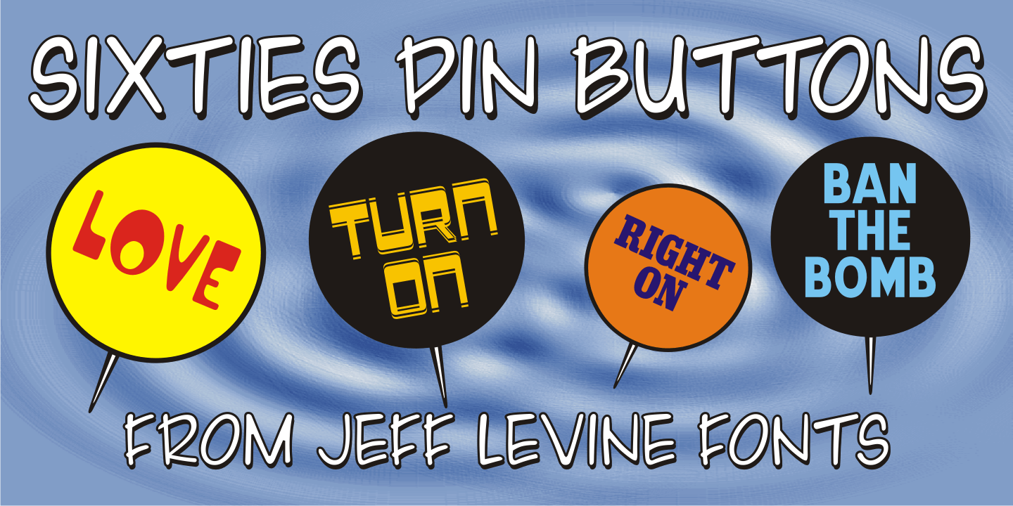 Sixties Pin Buttons Font Family Poster