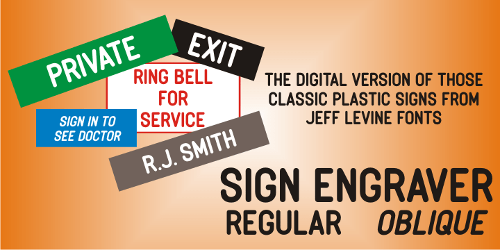 Sign Engraver Font Family Poster