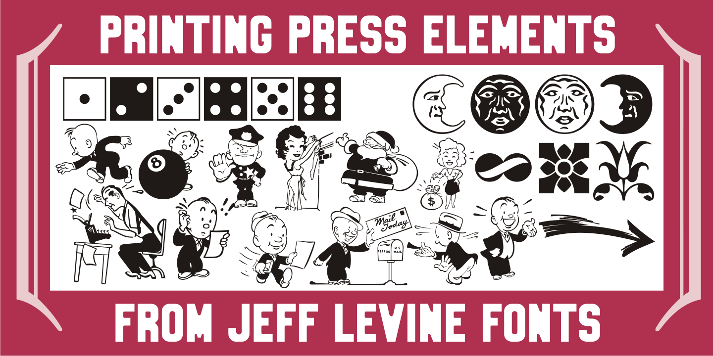 Printing Press Elements Font Poster #1