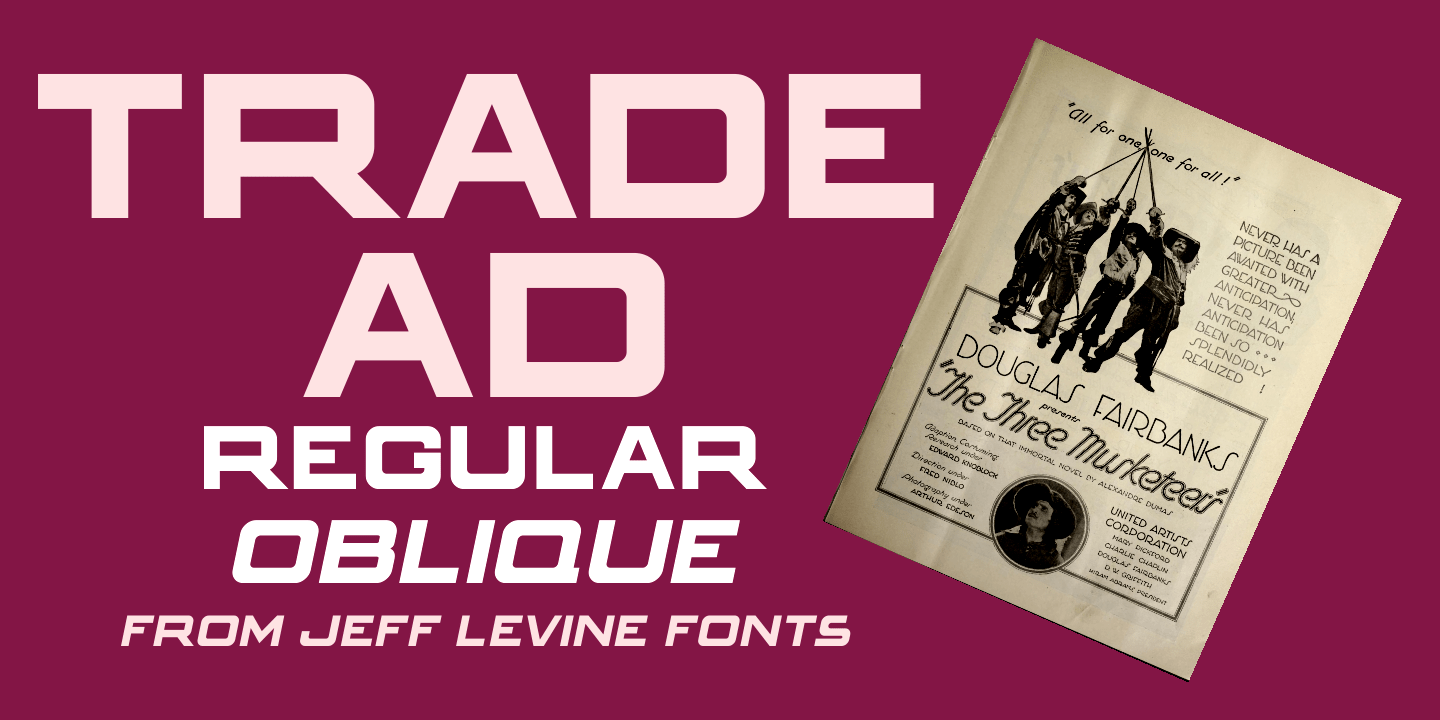 Trade Ad Font Family by Jeff Levine Fonts | Font Bros