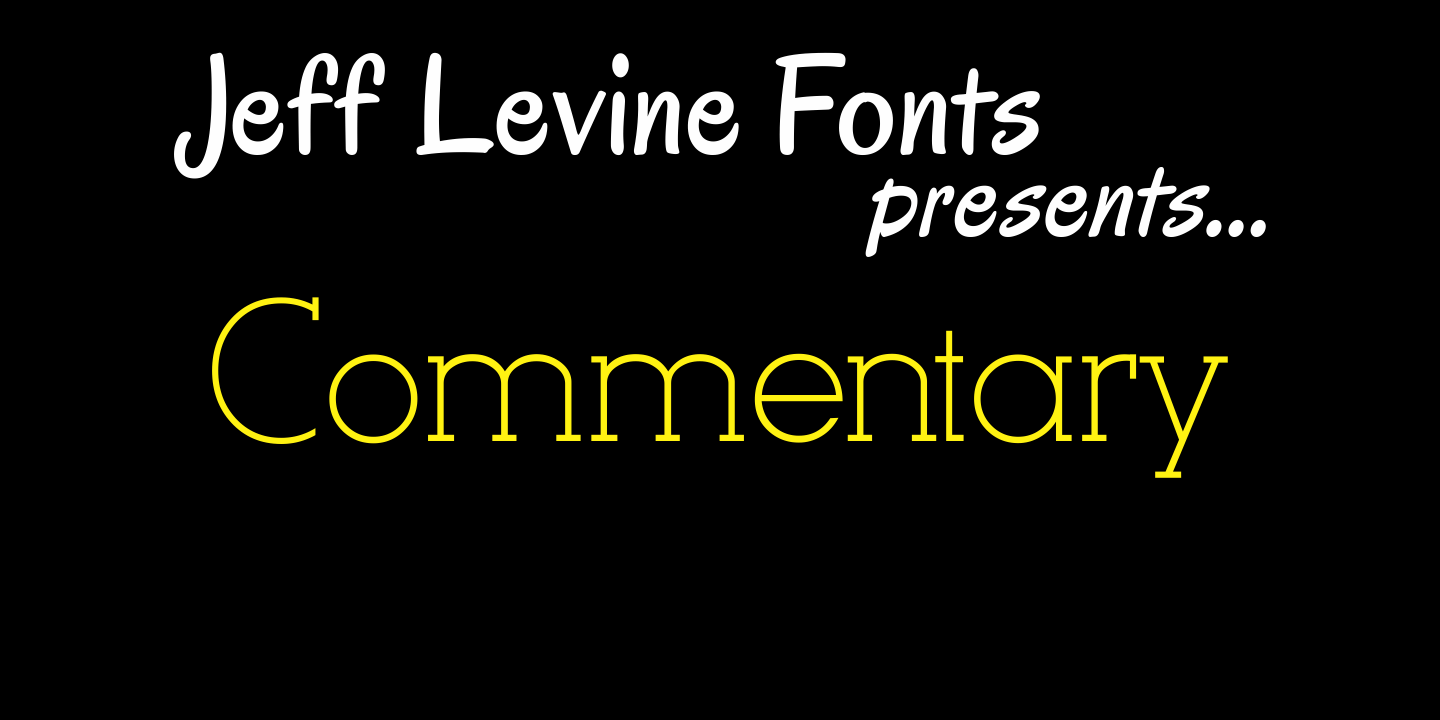 Commentary Font Poster #1