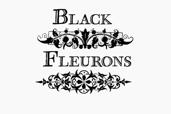 Black Fleurons Font Poster #1