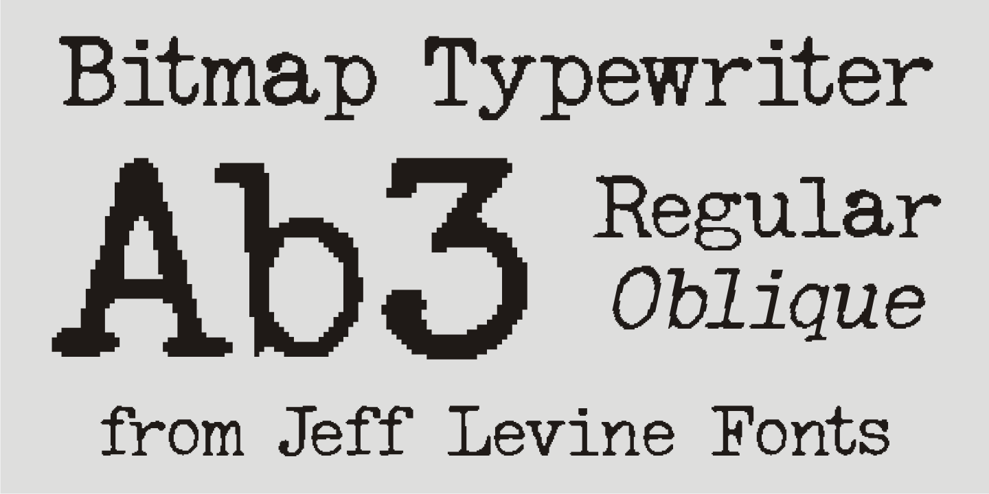 Bitmap Typewriter Font Family Poster