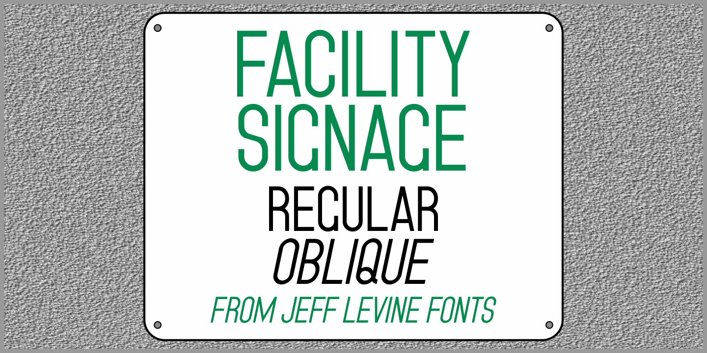 Facility Signage Font Family