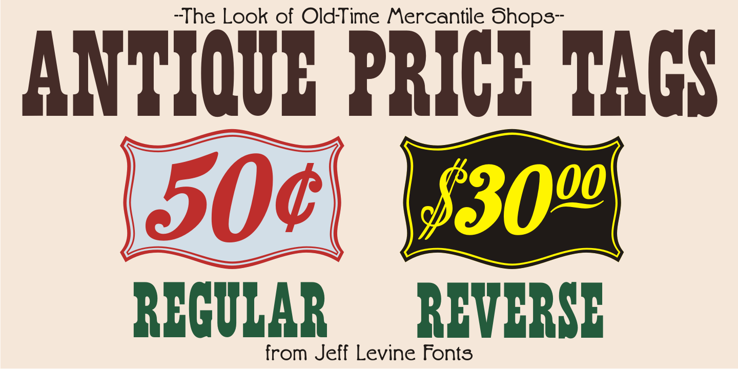 Antique Price Tags Font Poster