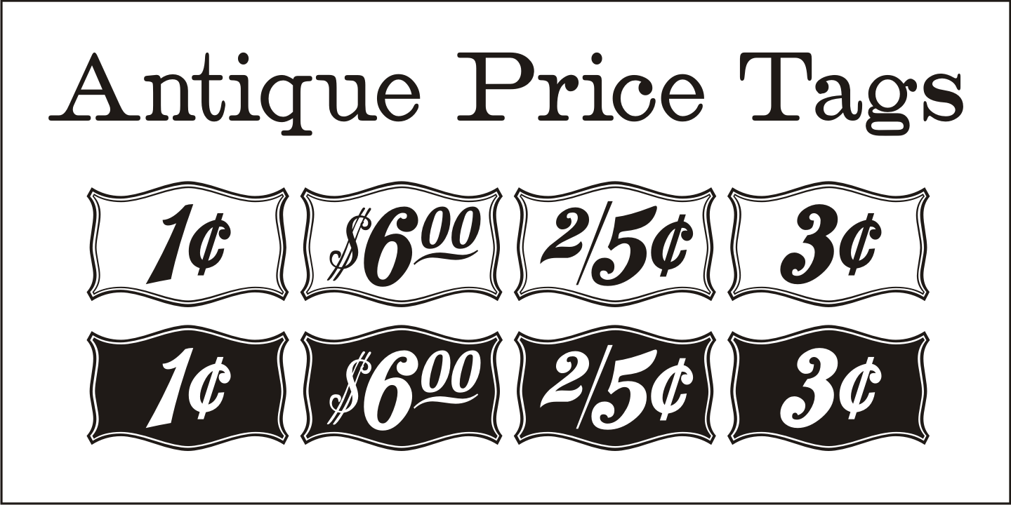 Antique Price Tags Font Poster #1