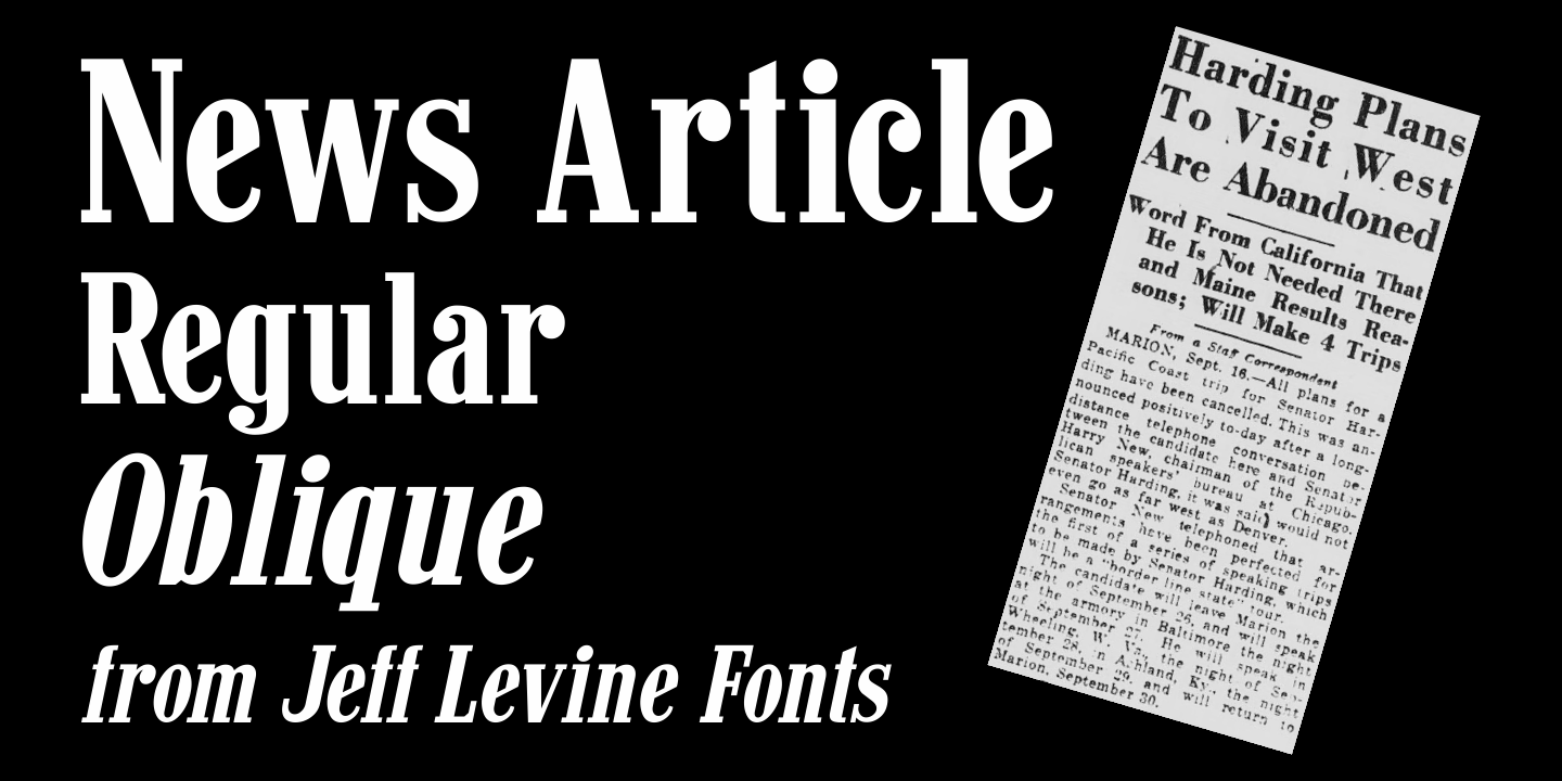 News Article Font Family Poster