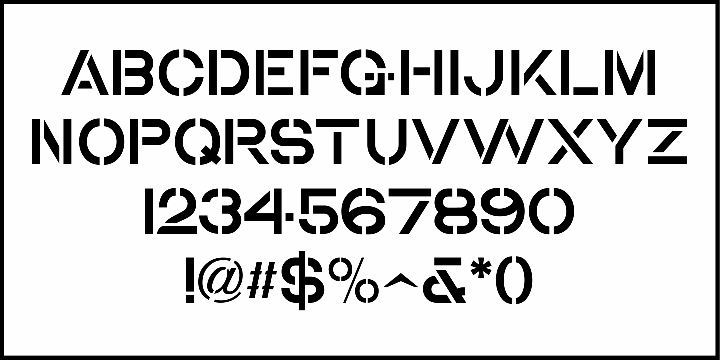 Old Time Stencil Font Poster #3