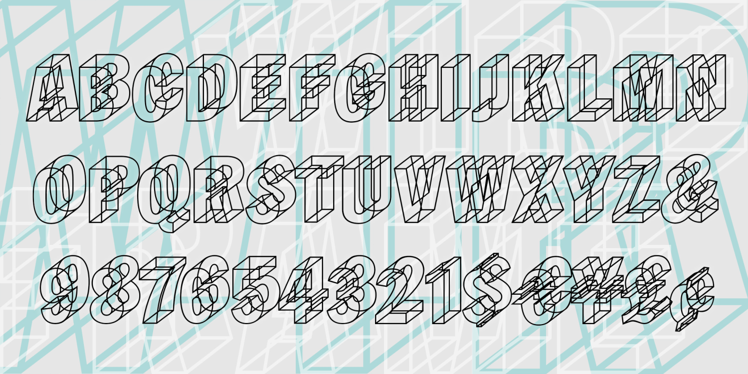 Wireframe Font Family Poster