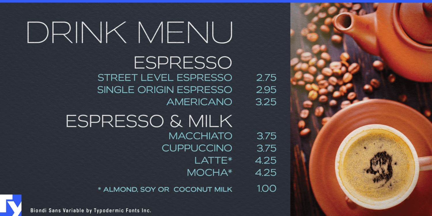Biondi Sans Variable Font Poster #1